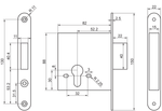 Замок врезной ЗВ1-2/01.СП.60-ZN.КН-005 89500