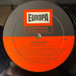 Винтажная виниловая пластинка LP Giuseppe Verdi Верди, Chor Und Orchester Der Bukarester Oper, La Traviata Травиата (Германия 1975)