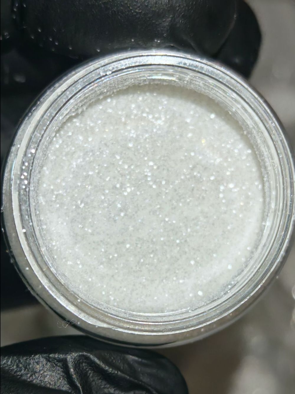 Блёстки Глиттер 301-02мм Белый прозрачный глянец - универсальные