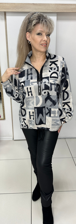 Блузон-поло из микровельвета