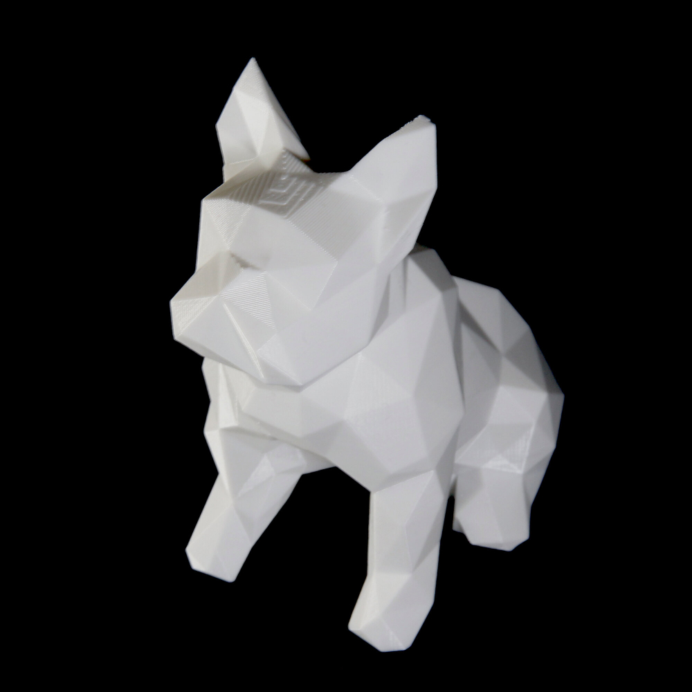 Фигурка БУЛЬДОГ, низкополигональная, дизайнерская. Low Poly Bulldog 15см., белая