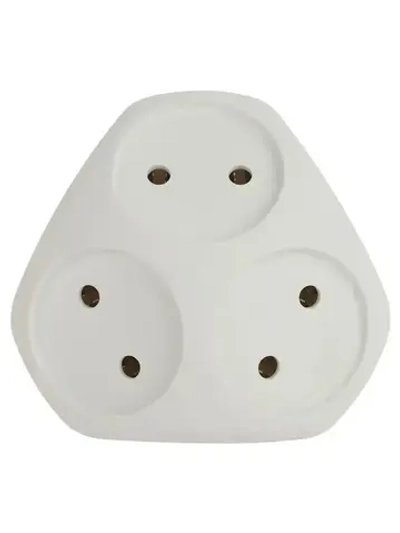 Тройник розетка электрический плоский SPx-3-W ЭРА / Разветвитель электрический без заземления, 3 розетки, 10А, белый