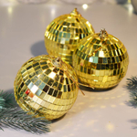 Шар новогодний 3шт 8см "Shining Disco", золото