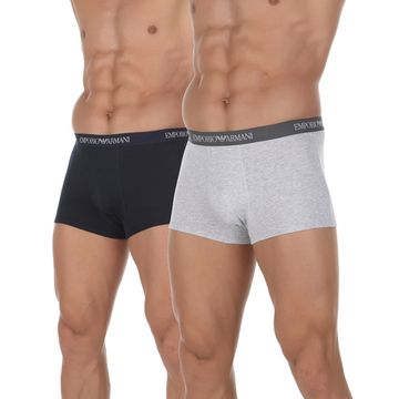 Набор мужских трусов боксеров 2в1 (темно-синий, серый меланж) Emporio Armani 111613_CC722 15935