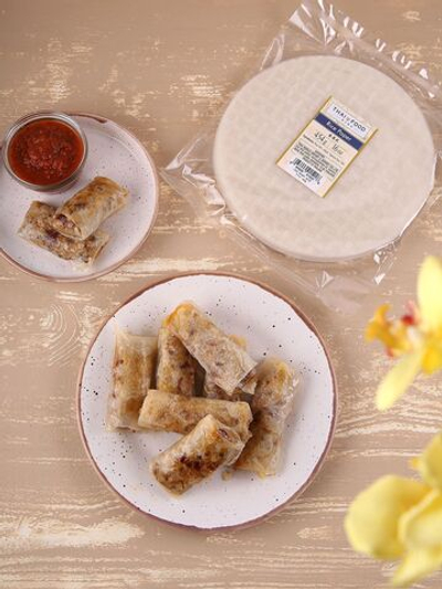 Рисовая бумага круглая для спринг роллов и нэм, 22 см х 40-50 листов, Тай Фуд Кинг, 454 г