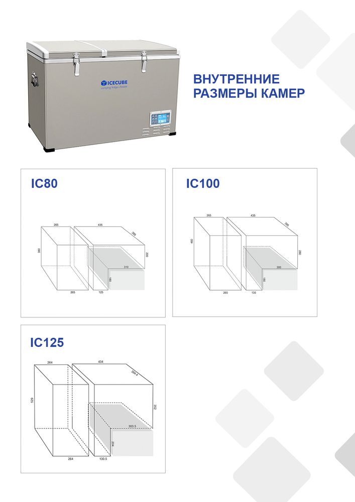 Компрессорный автохолодильник ICE CUBE IC100