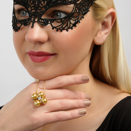 "Магрэ" подвеска в золотом покрытии из коллекции "Жемчужная" от Jenavi с замком карабин