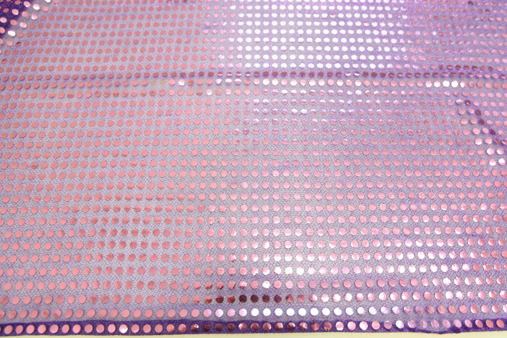 Трикотаж с пайетками фиолетовый