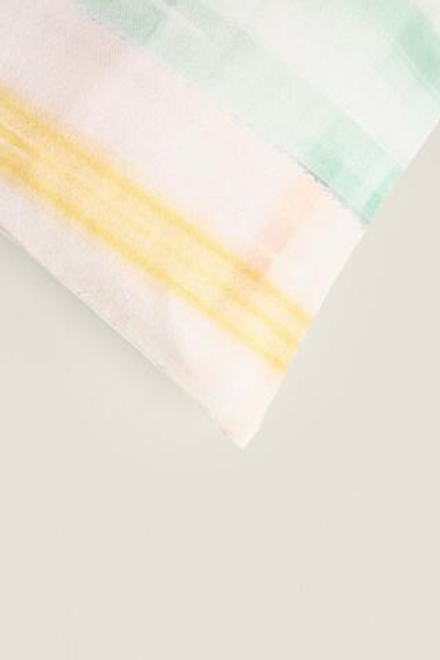 ZARA HOME ЧЕХОЛ ДЛЯ ДЕКОРАТИВНОЙ ПОДУШКИ С ПРИНТОМ ТАЙ ДАЙ, ГОЛУБОЙ