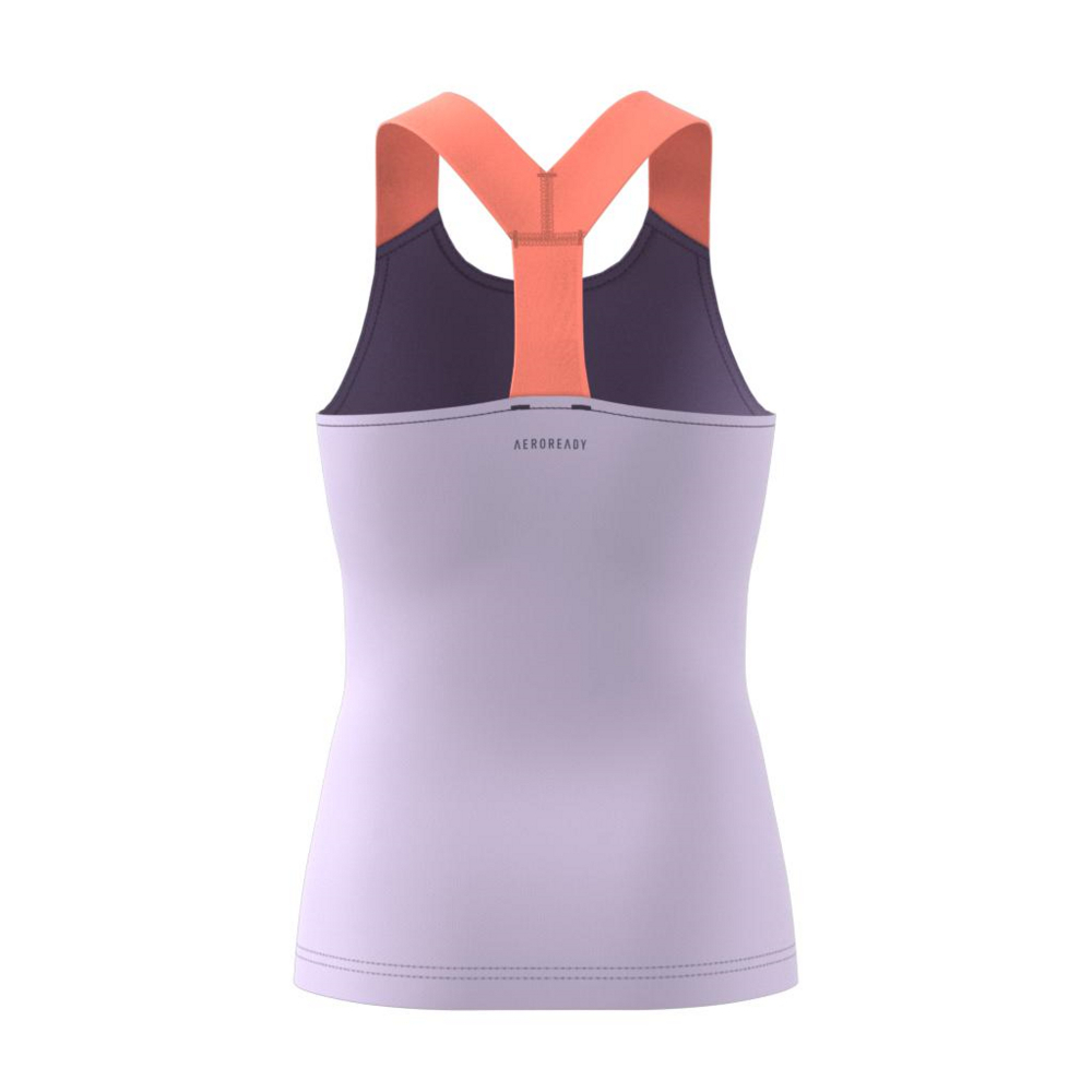 Футболка для девочки теннисная Adidas Y-Tank Aero Ready - tech purple/shock yellow