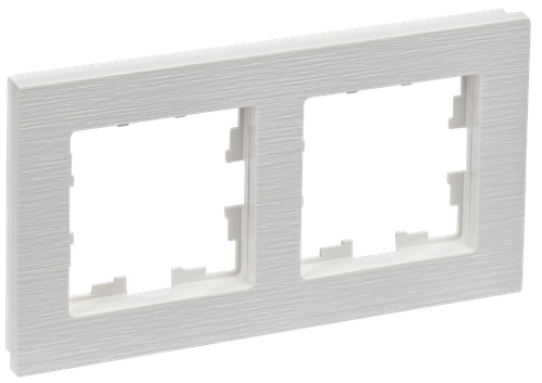 BRITE Рамка 2-местная РУ-2-Бр белый рифленый IEK