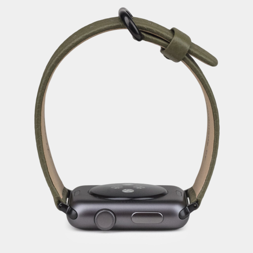 Ремешок для Apple Watch 40/41/42 mm из кожи теленка, зеленого цвета