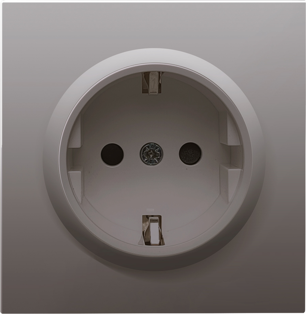 Накладка для розетки Schuko с заземлением со шторками 16A 250 В~, сталь, серия R98