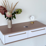 Подвесной туалетный столик консоль Royal 5210 эко (Макиато-р.золото)