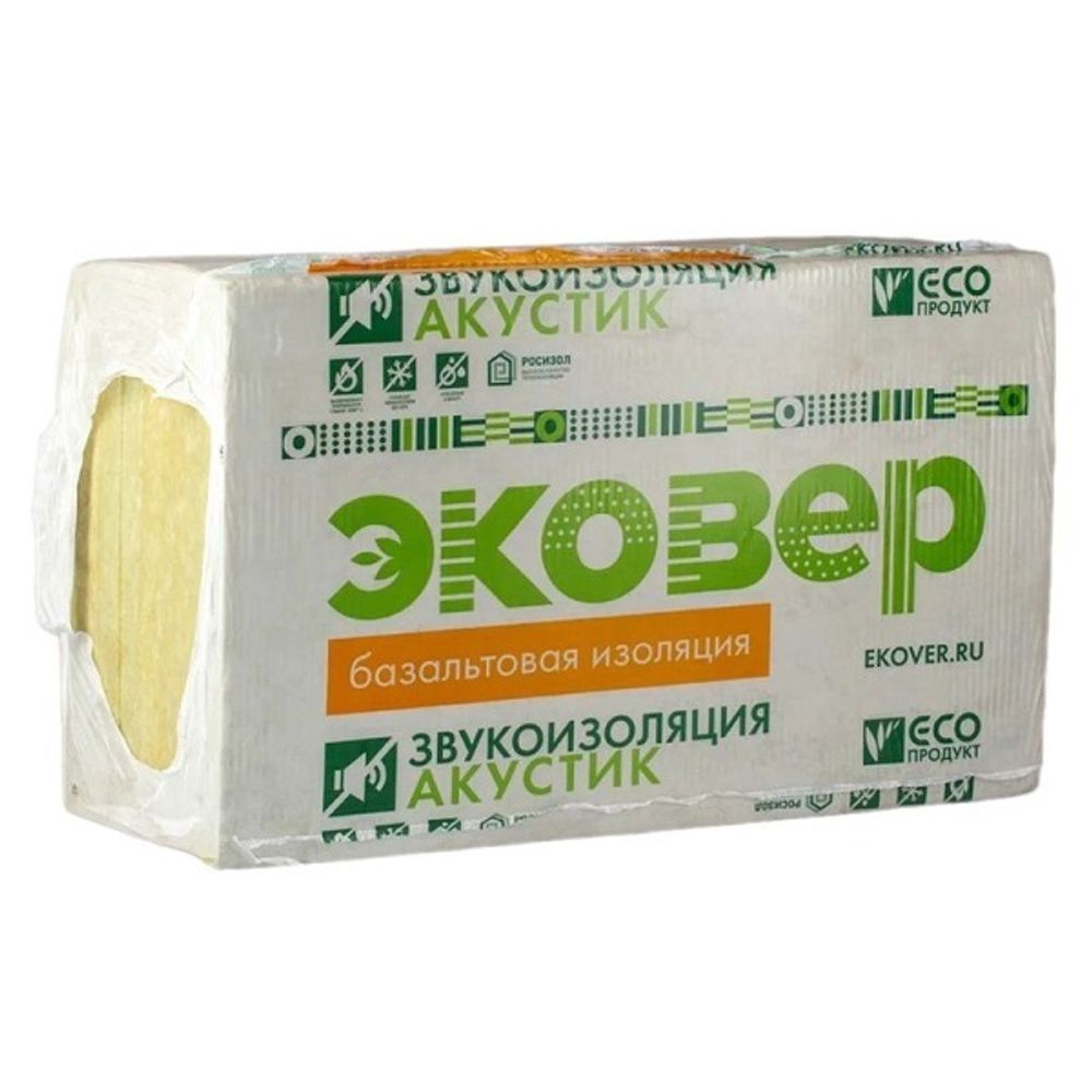 Утеплитель Эковер Акустик 35 кг/м³ (1000х600х50 мм) 8 шт