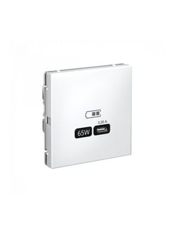 Розетка USB ArtGallery тип C 65Вт QC PD высокоскор. ЗУ механизм бел. SE GAL000127