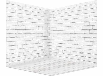 3D-Фотофон безбликовый из пластика ПВХ 5 мм. для предметной съемки Кирпич белый 48х48 см