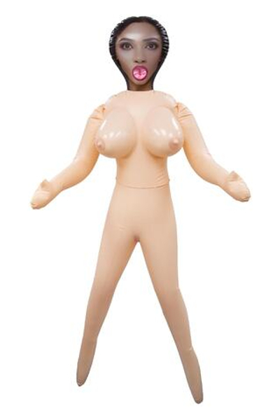 Телесная надувная секс-кукла с 3 любовными отверстиями (Цвет: телесный)