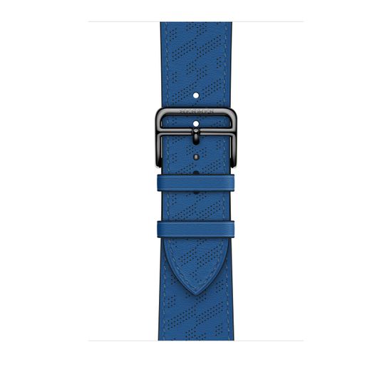 Apple Watch Hermès 45mm Silver Stainless Steel Case with H Diagonal Single Tour Bleu de France