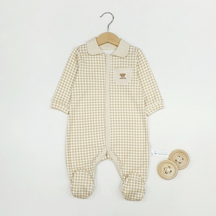 Комбинезон, Бежевый/клетка
