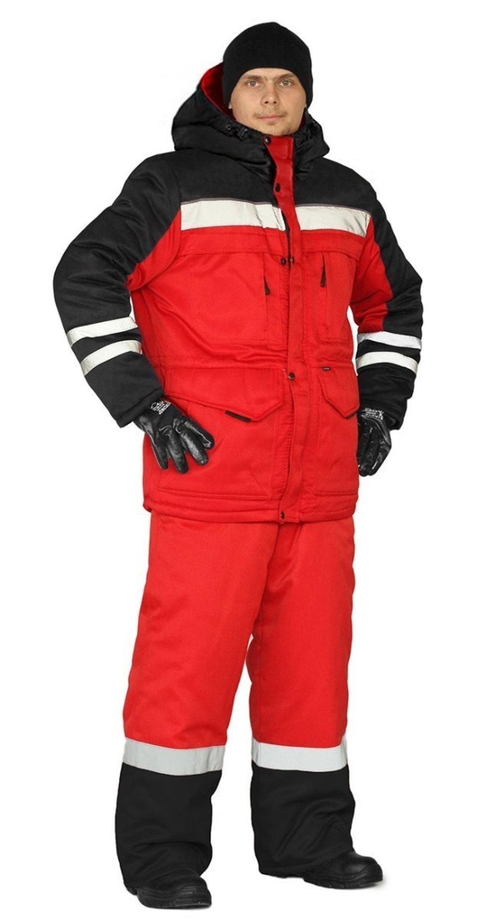 Костюм зимний "ЗИМНИК" куртка/брюки, красный/черный