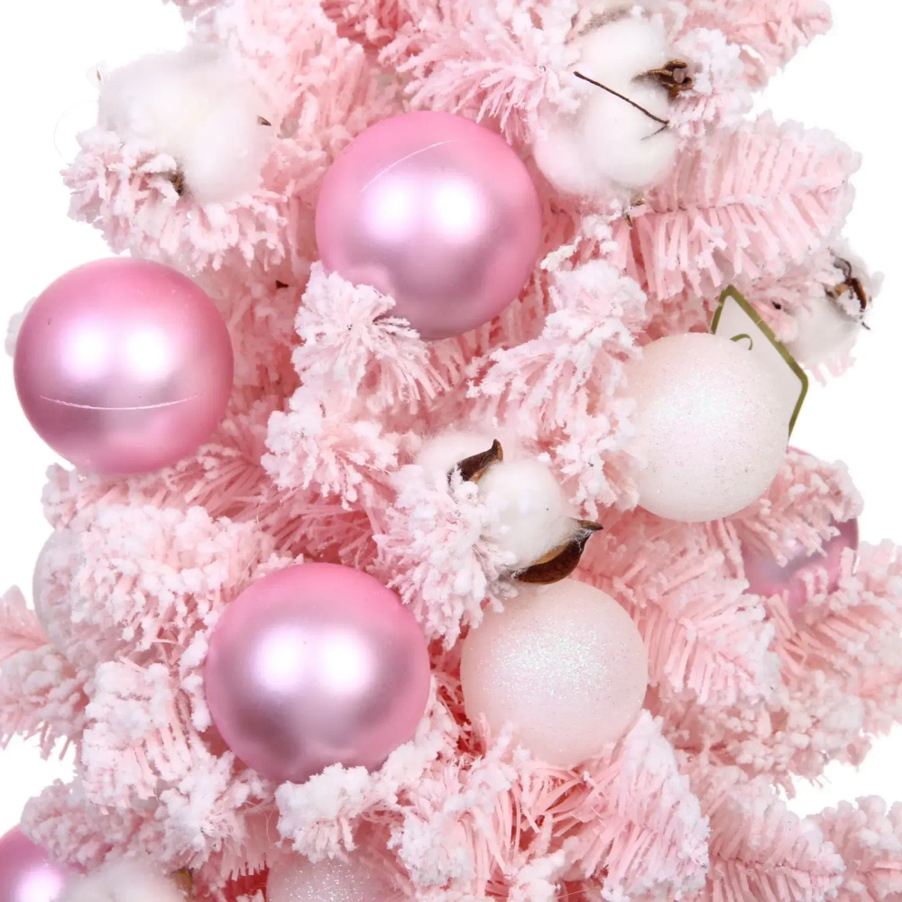 Елка декоративная «Нежность» 90 см, ПВХ с белым напылением (136 веток), Розовый