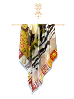 Платок «Женский лик Алтая. Осень» 100% шёлк