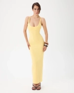 LEMON PEACHY COTTON MAXI DRESS