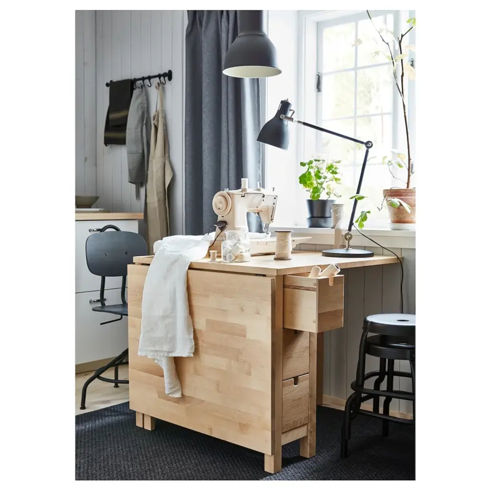 Стол с откидной столешницей- IKEA NORDEN, 26/152х80х74 см, НОРДЕН ИКЕА, светло-коричневый