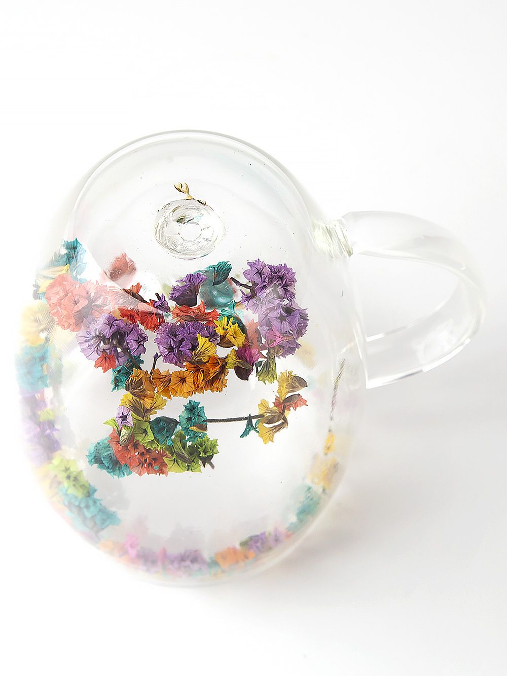 Кружка с двойными стенками и декором внутри v=350мл (боросиликатное стекло) (подарочная упаковка)