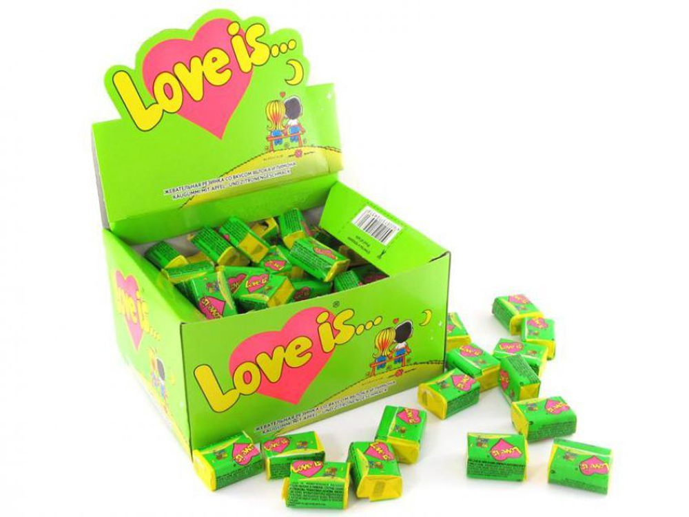 Жев.рез. "Love is" яблоко - лимон (4,2гр*100шт*20бл)