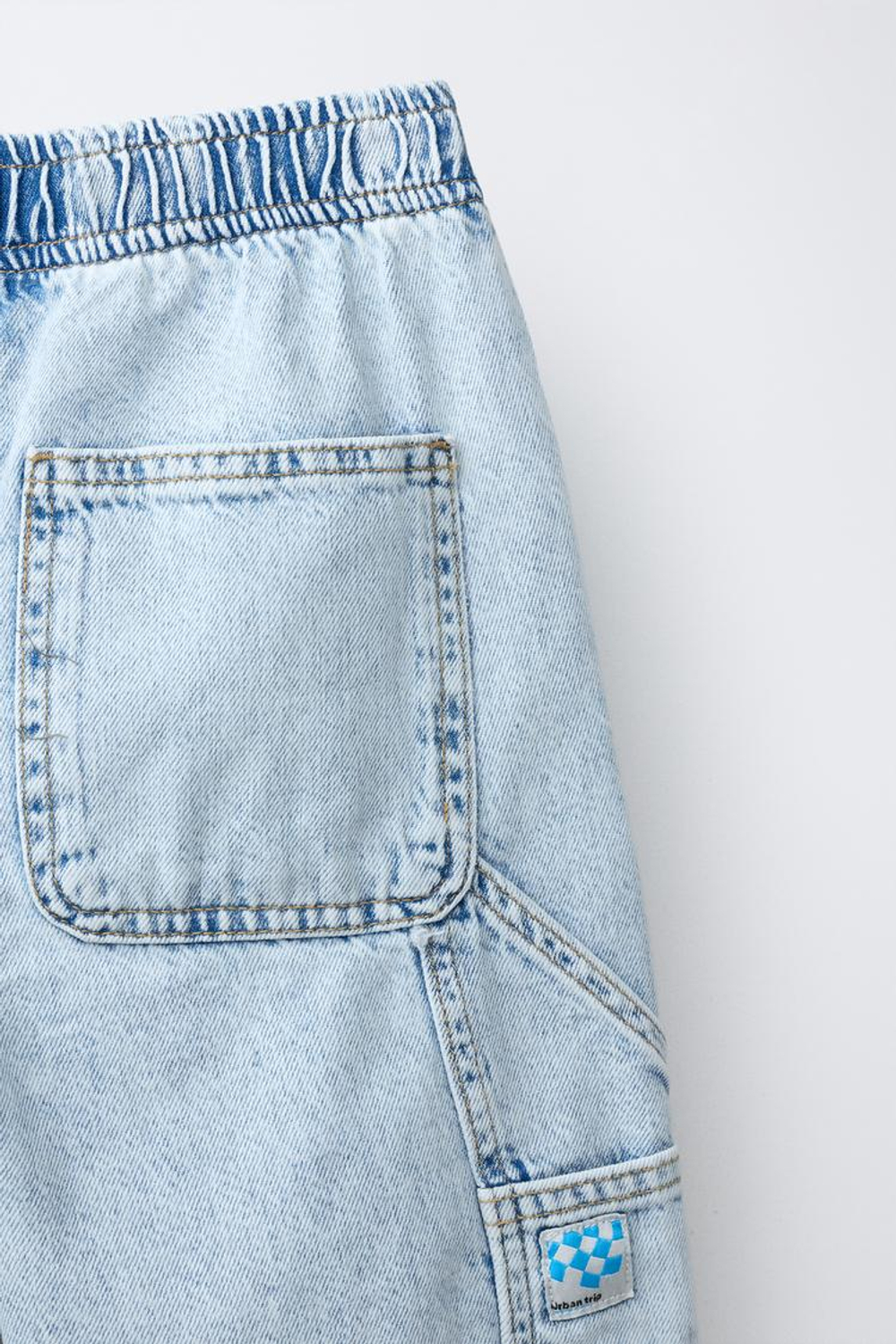 ZARA ДЖИНСЫ RELAXED BALLOON, ГОЛУБОЙ