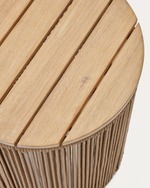 Dandara Журнальный столик из стали и бежевого шнура 40 см