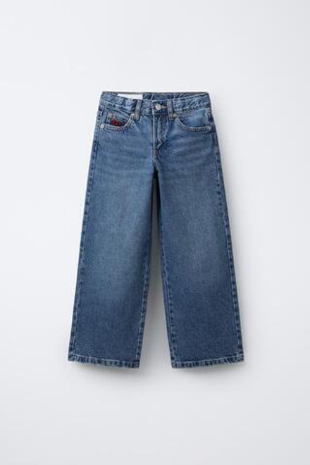 ZARA ПРЯМЫЕ ДЖИНСЫ HELLO KITTY © SANRIO, СИНИЙ