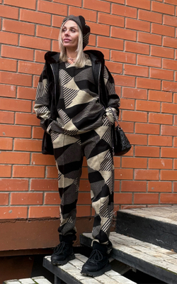 Брюки со стрелкой / бежевый