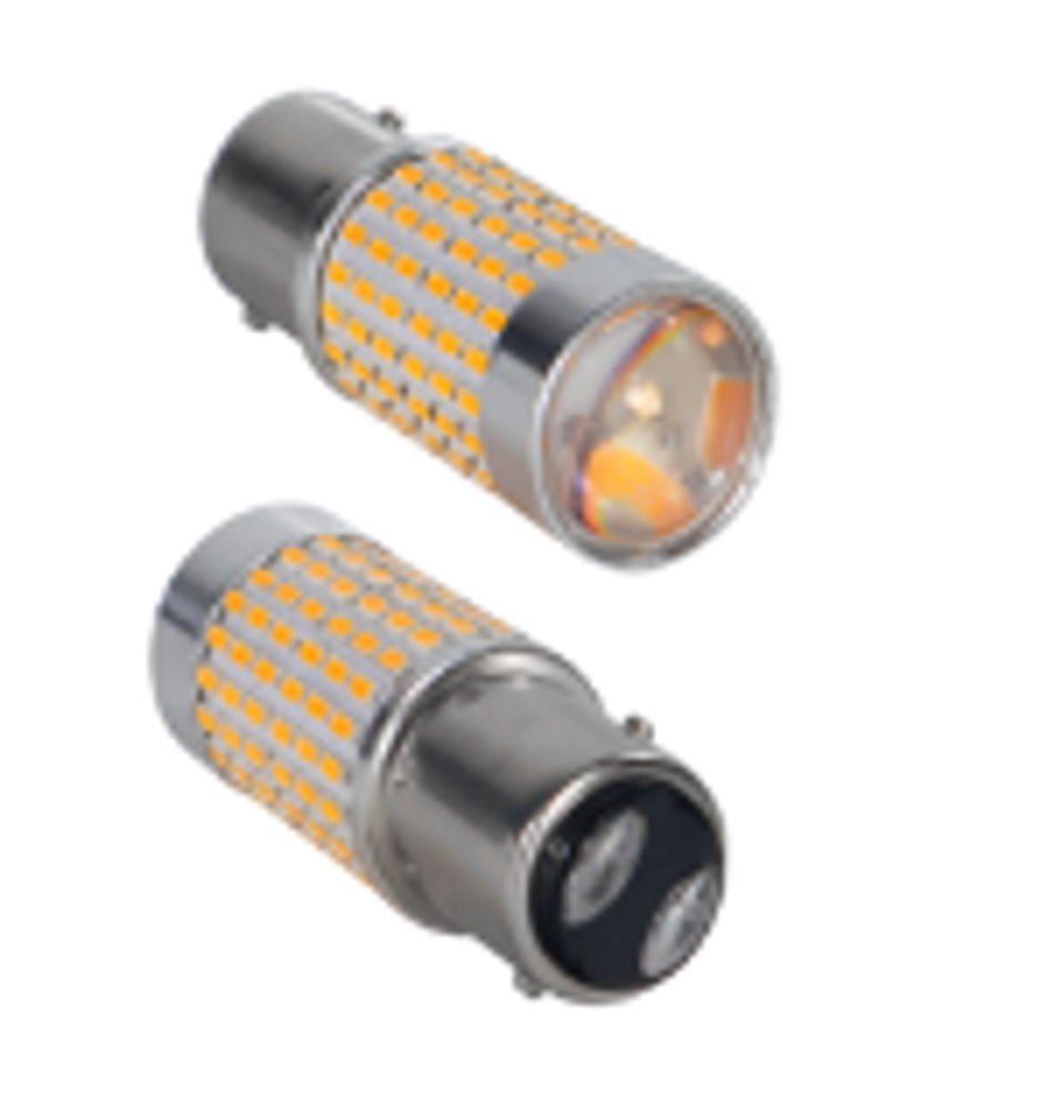 ZMB P21/5 Led 144SMD(3014) Линза 9W 12-24V Оранжевый (1шт)