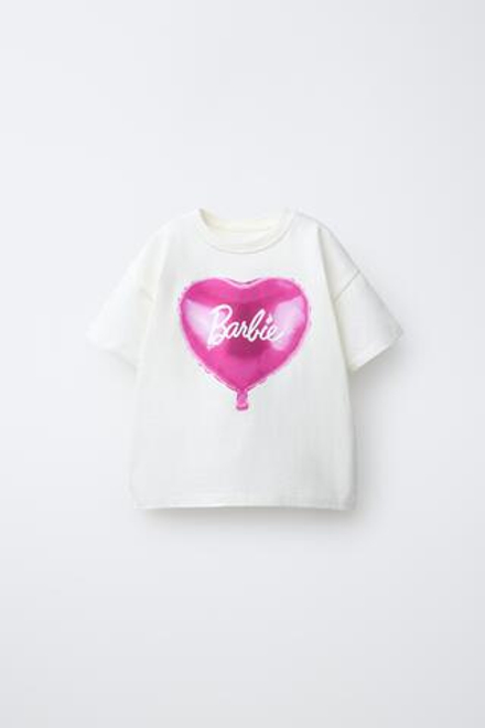 ZARA ФУТБОЛКА С ШАРОМ BARBIE™ MATTEL, ЖЕЛТОВАТО-БЕЛЫЙ
