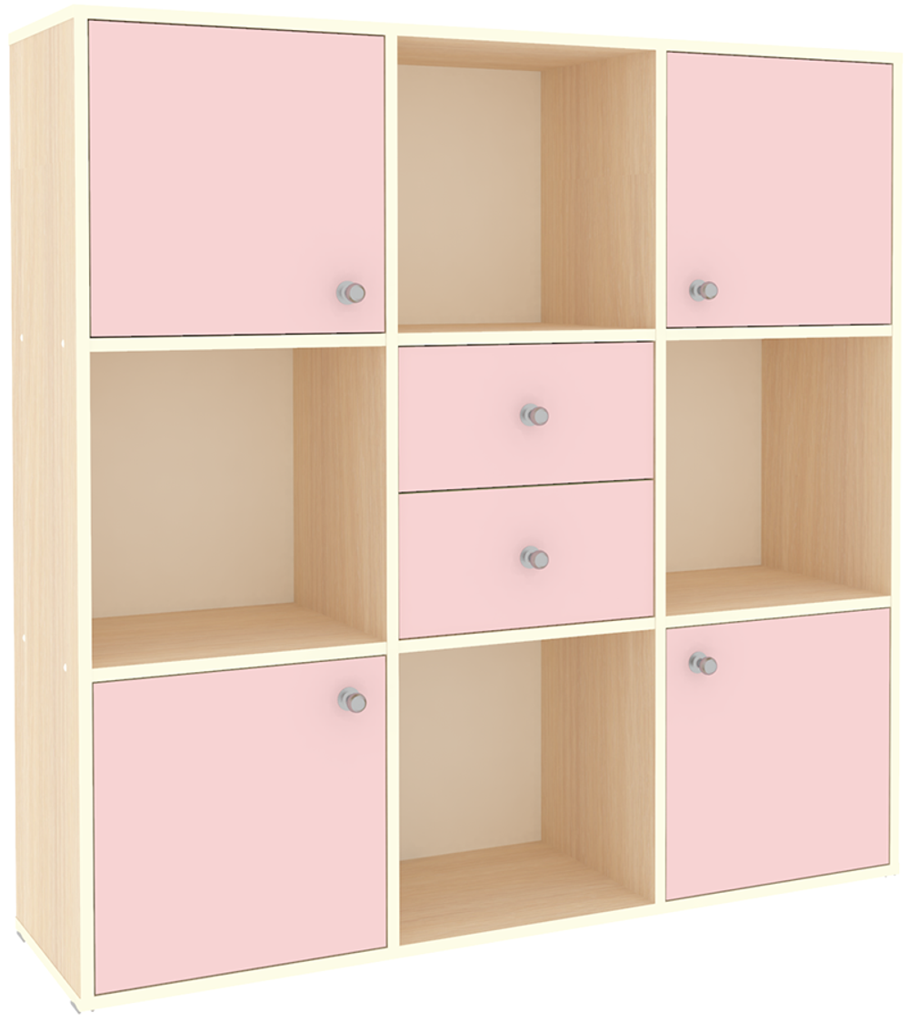 Стеллаж КарИВи Джери  Дуб Молочный Розовый