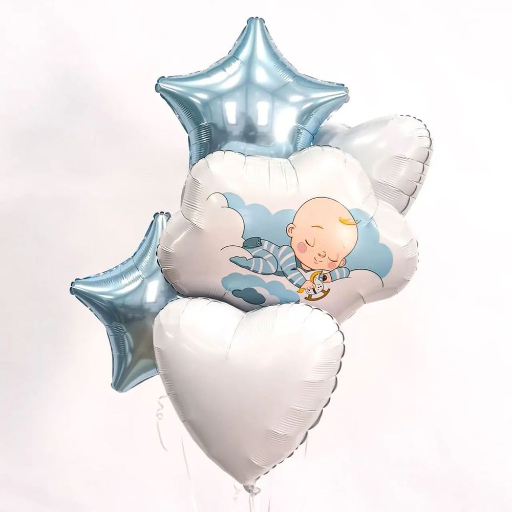 Шар (26''/66 см) Фигура, Малыш в облаках, 1 шт. в уп.