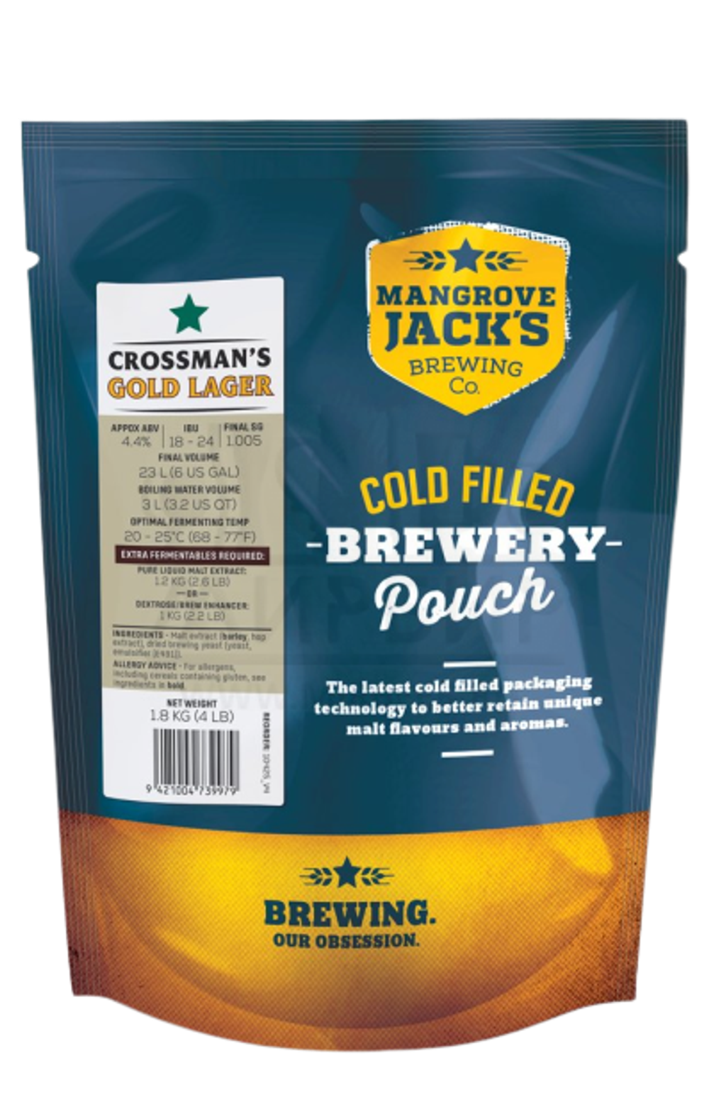 Солодовый экстракт Mangrove Jack's Traditional Series "Crossman's Gold Lager", 1,8 кг