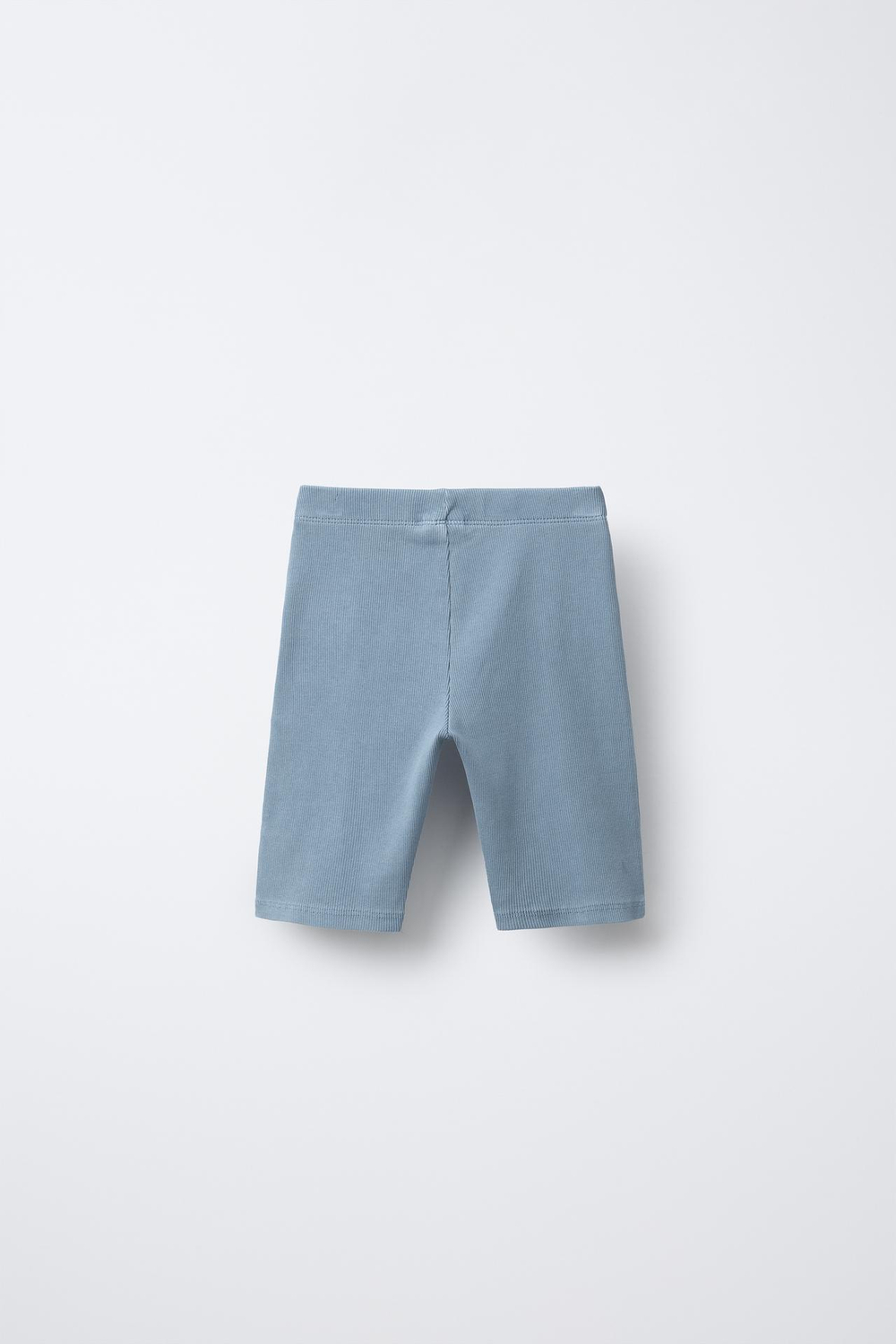 ZARA ШОРТЫ-ВЕЛОСИПЕДКИ В РУБЧИК С ЭФФЕКТОМ ПОТЕРТОСТИ, ЛИНЯЛЫЙ СИНИЙ