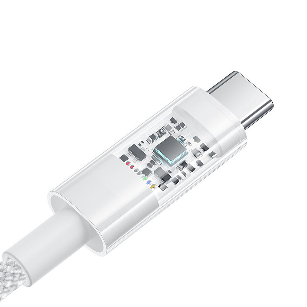 USB-A - USB-C Кабель Baseus Gem Charging+Data 100W 1m - Moon White