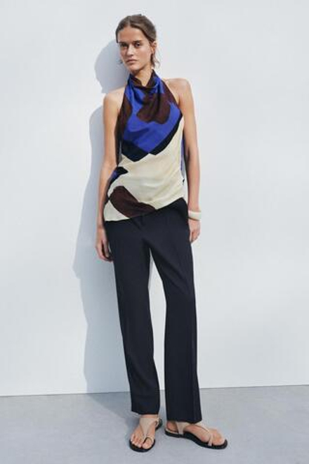 ZARA БРЮКИ ИЗ 100% ШЕРСТИ — ZW COLLECTION, МОРСКОЙ СИНИЙ