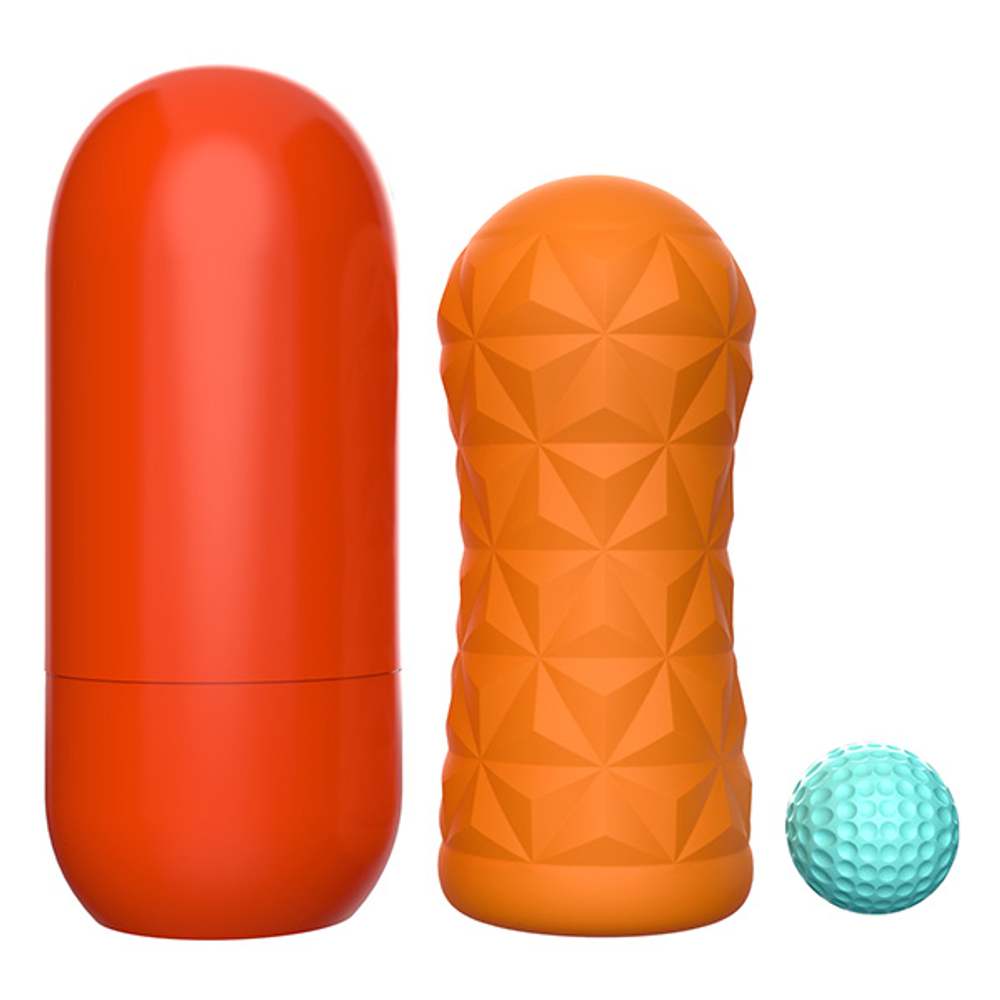 Оранжевый мастурбатор 14,5см в колбе Pretty Love Victoria Cheney Masturbation Sleeve BM-009229T6-1