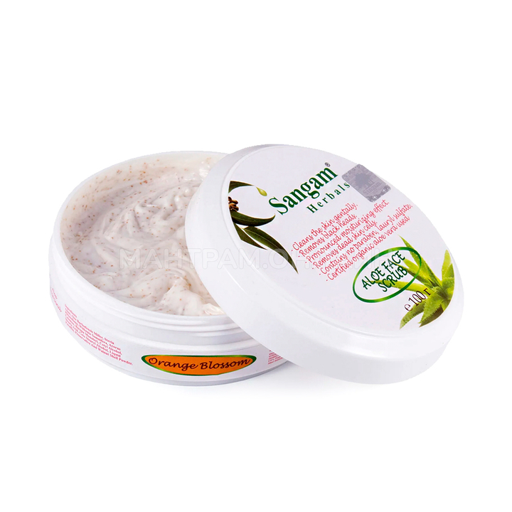 Скраб для лица Sangam Herbals с Алоэ Вера "Цветущий апельсин" Orange Blossom 100 г