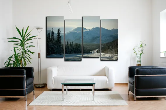 Модульная картина "Заснеженные горы"