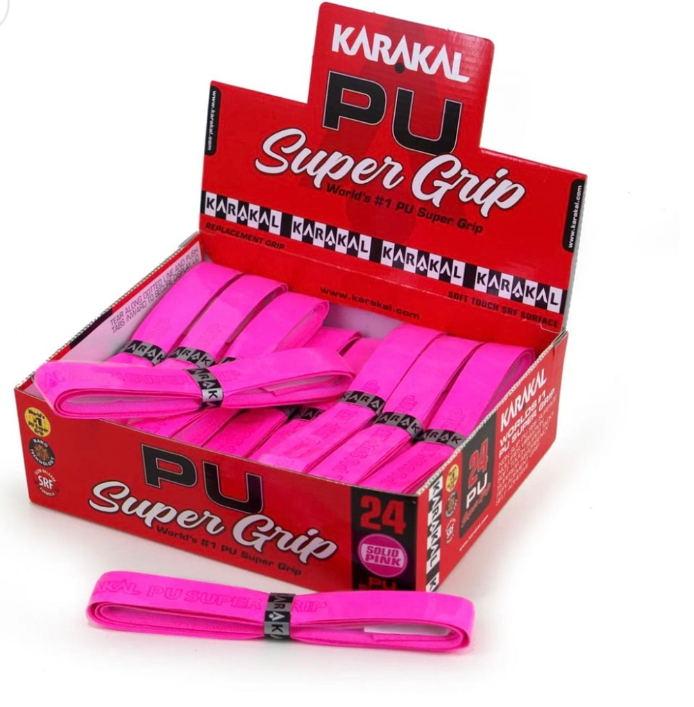 Karakal PU Super Grip Solid Pink Grips x24