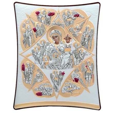 Неопалимая купина. Икона Богородицы в серебряном окладе.