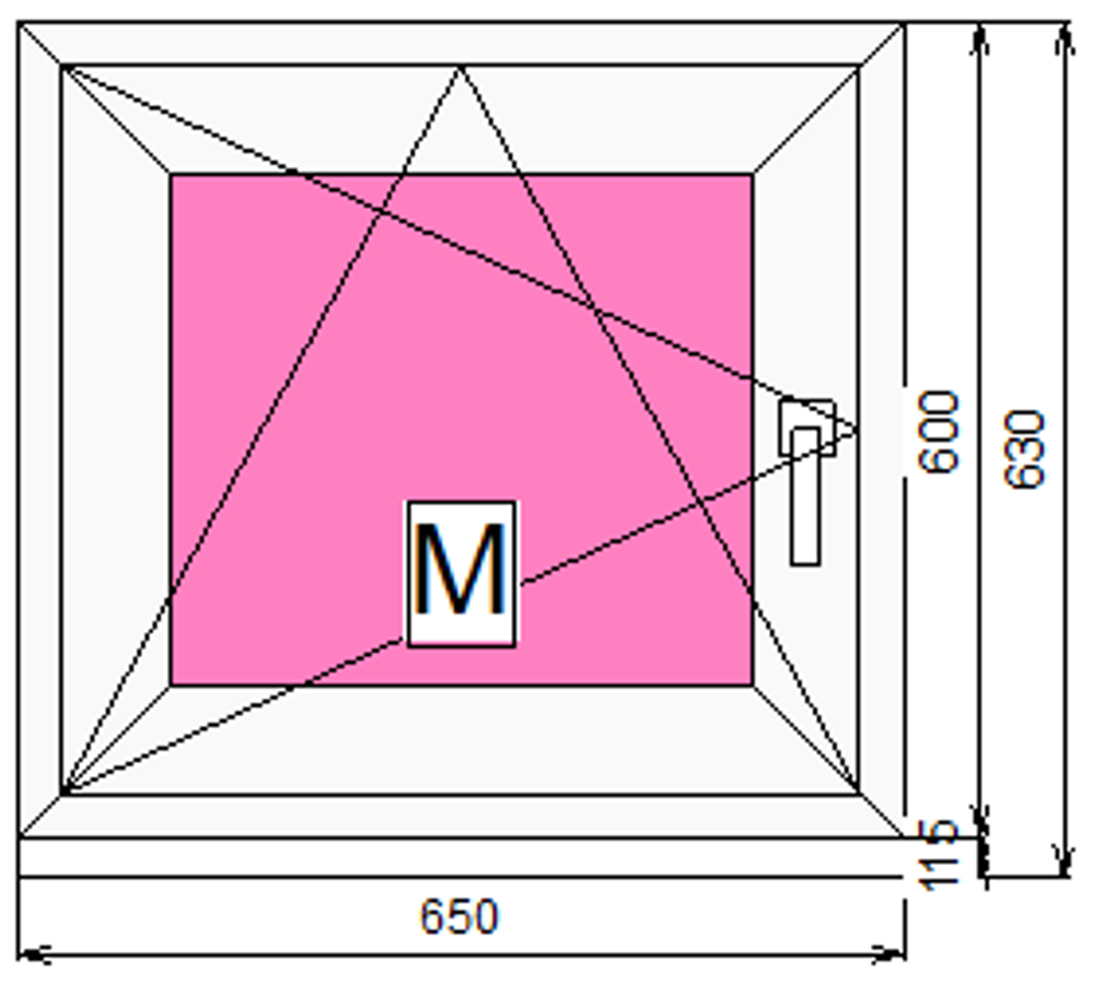 Пластиковое окно 600 х 650 ТермА Эко + Москитная сетка