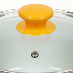 Кастрюля сталь, эмал, 2.3 л, с крыш, крышка стекло, кругл, Керчь, Цветное печенье, 51904-382/4.02-У4